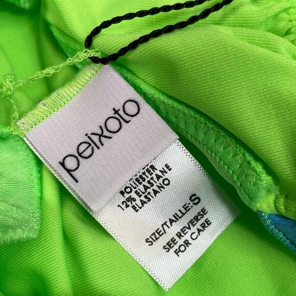 PEIXOTO Amore Ruffled Cheeky Bikini Bottom in Lime Green - Picture 10 of 11